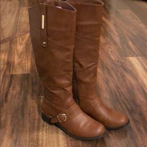 Brown riding boots